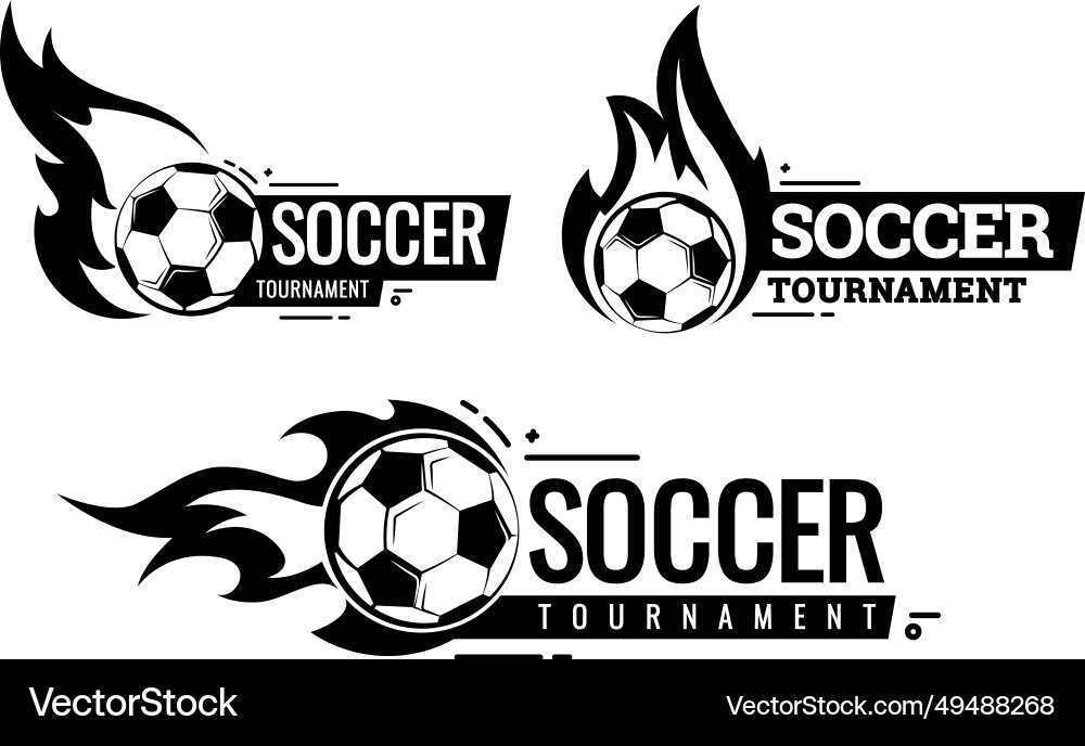 Soccer ball football tournament set icons symbol Soccer ball football tournament set icons symbol vector image