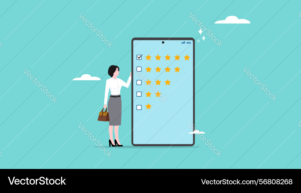 Survey evaluation of work result good rating from Vector Image