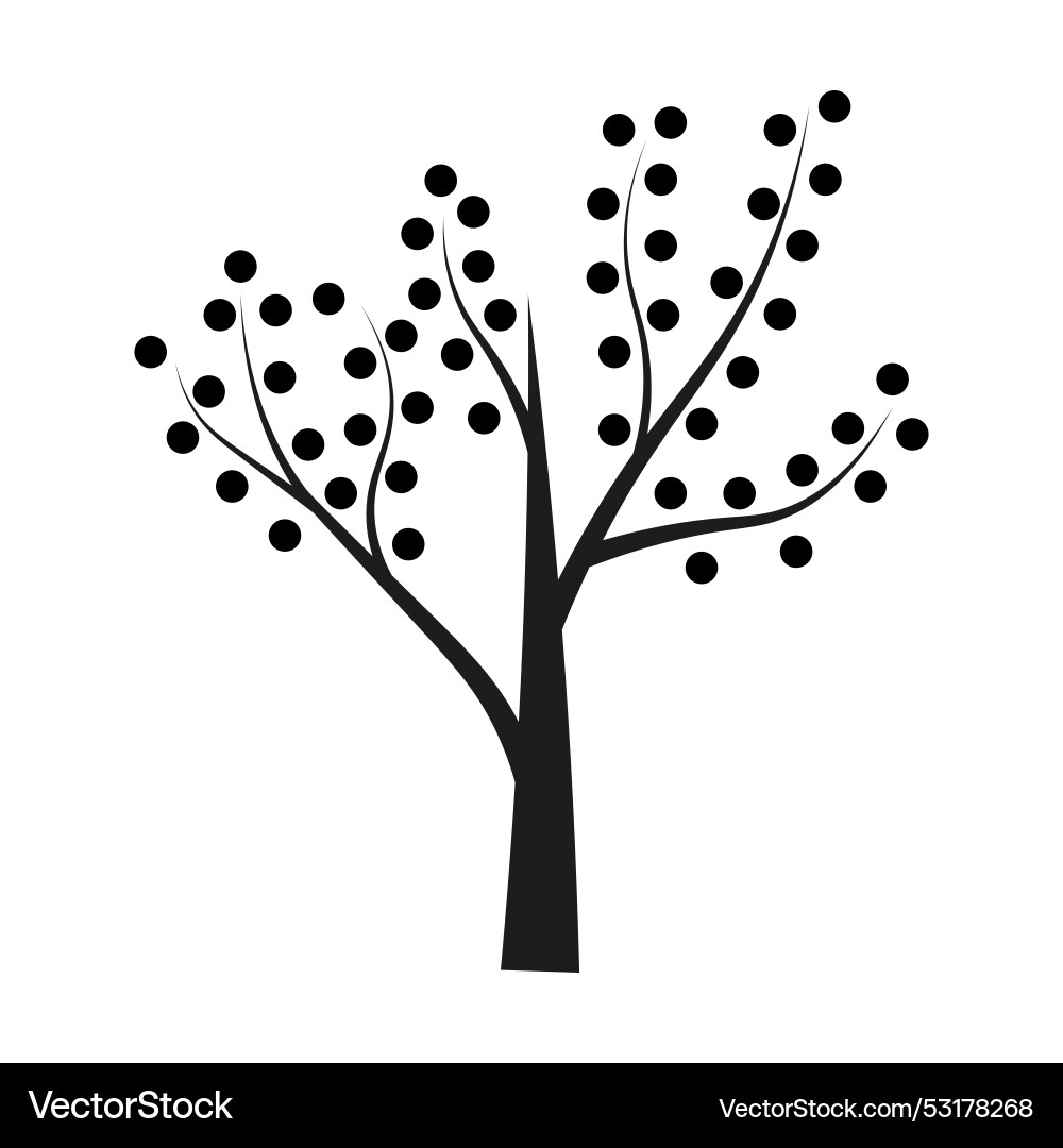 Tree colored dots on green background Tree colored dots on green background Vector Image