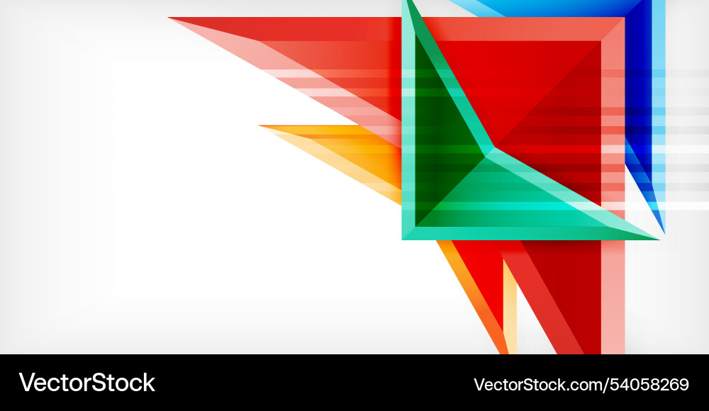 Abstract background color triangles and arrows Vector Image