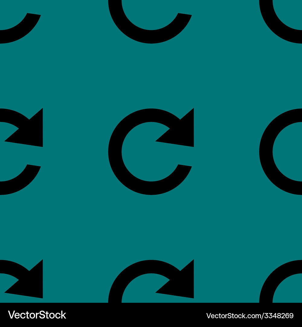 Arrow update web icon flat design seamless pattern Vector Image