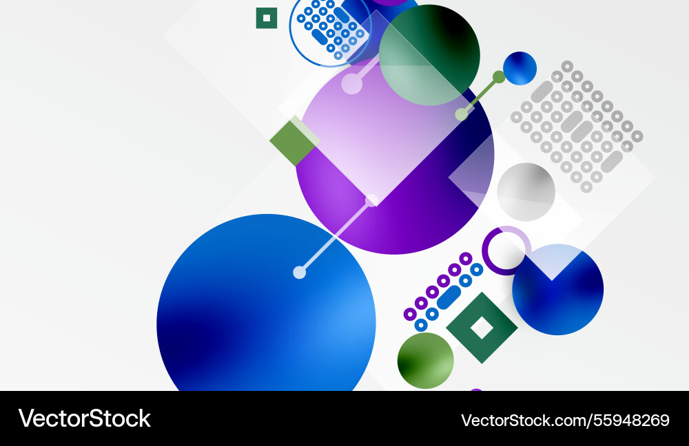 Circles and elements geometric abstract background vector image