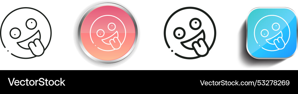Crazy icon thin linear regular and button style Crazy icon thin linear regular and button style vector image