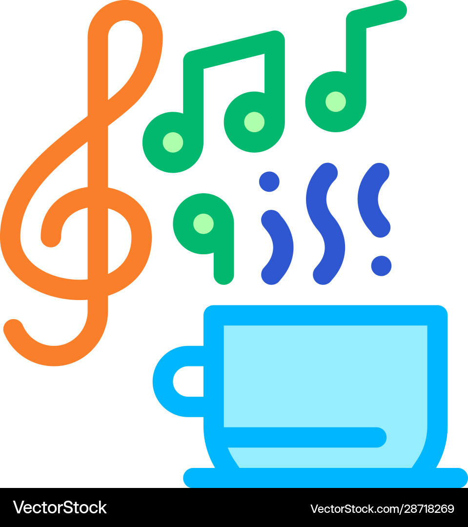 Hot drink cup and relax music biohacking icon Hot drink cup and relax music biohacking icon vector image