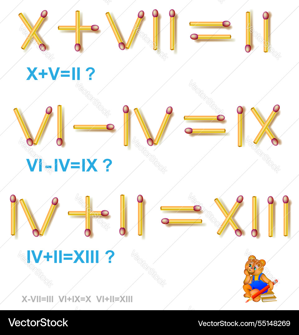 In each task move 1 matchstick to make In each task move 1 matchstick to make vector image