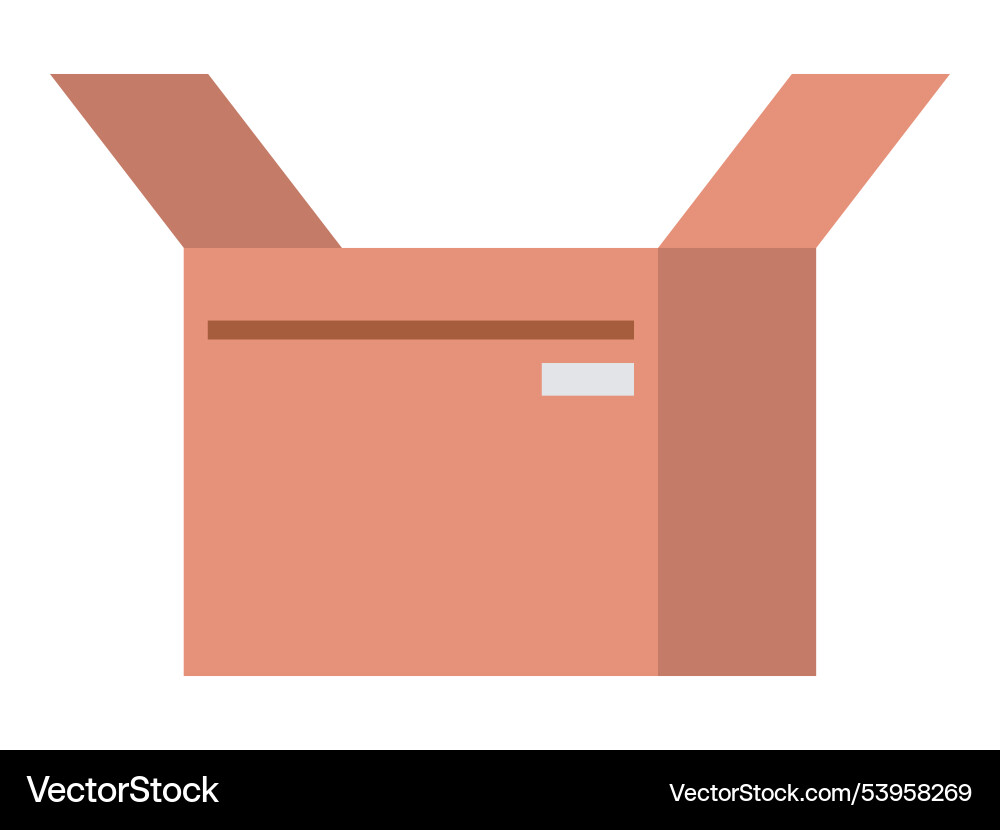 Open empty cardboard box symbolizing delivery Open empty cardboard box symbolizing delivery vector image