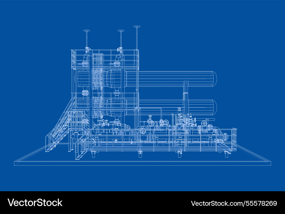 Petroleum heater exchanger rendering of 3d Petroleum heater exchanger rendering of 3d vector image