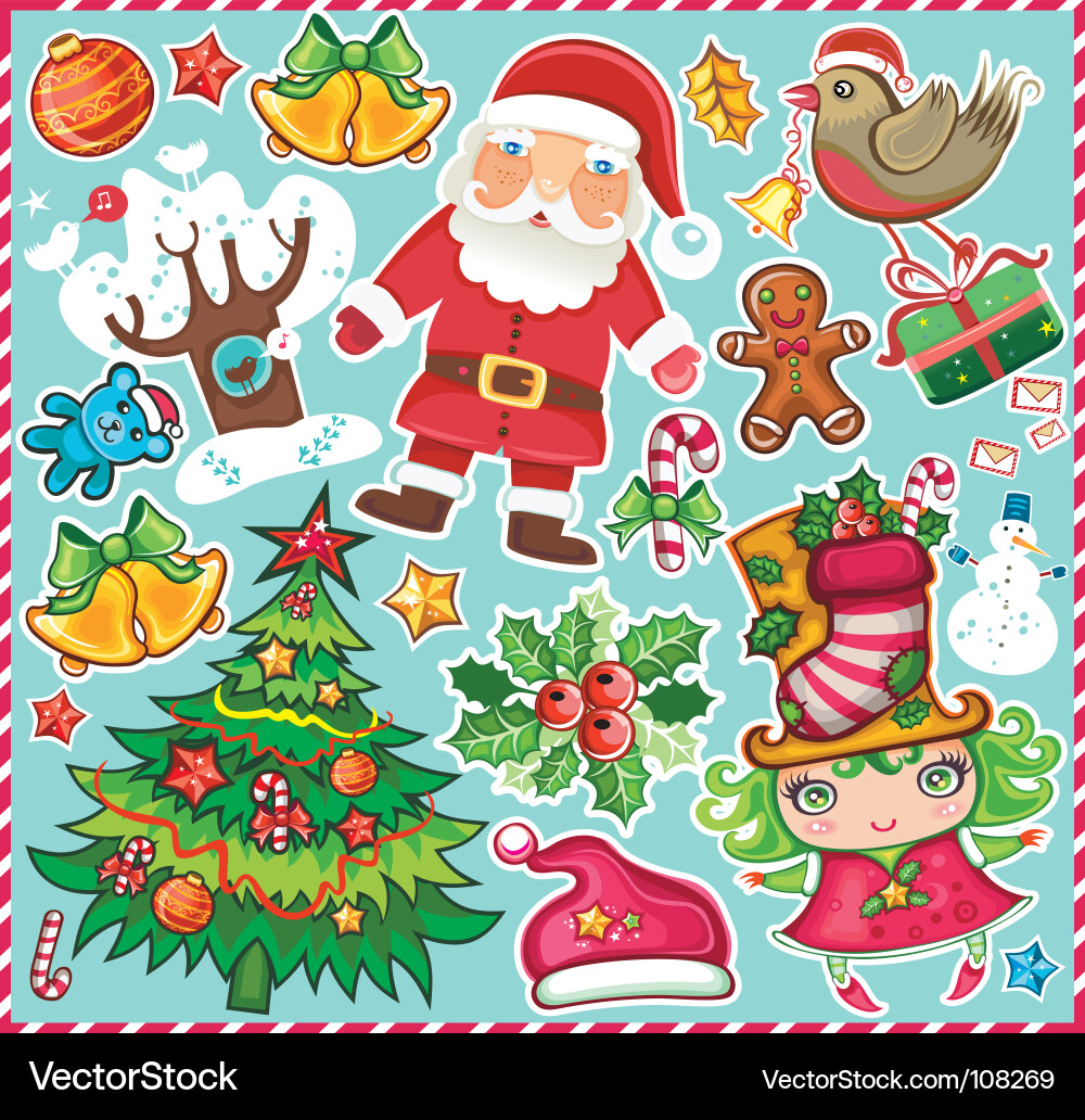 Weihnachtssymbole Sammlung Vektorbild