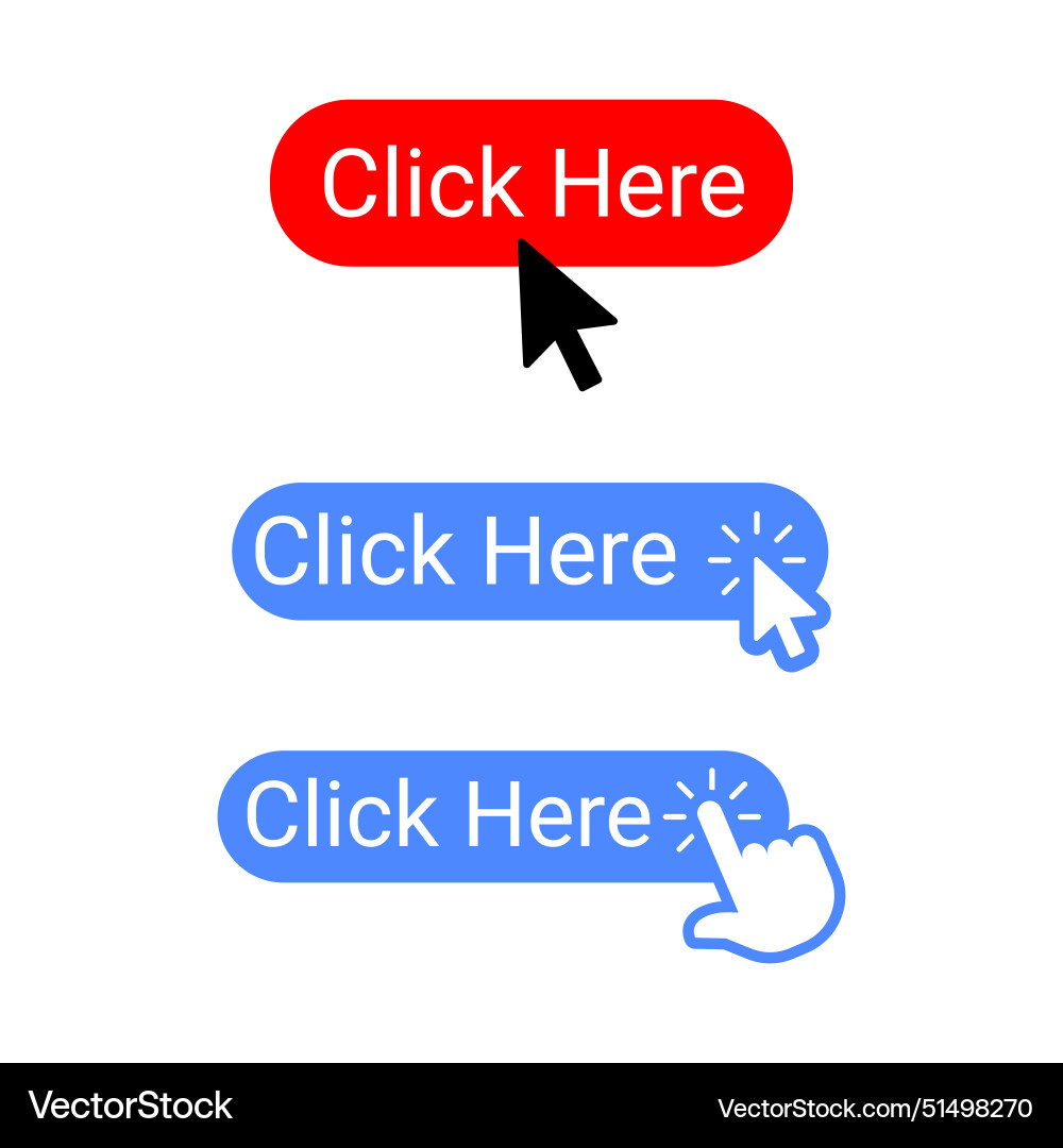 A modern and visually appealing click here button Vector Image
