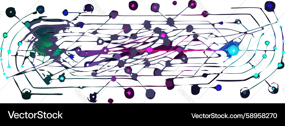 Abstract circuit board elements with digital Vector Image
