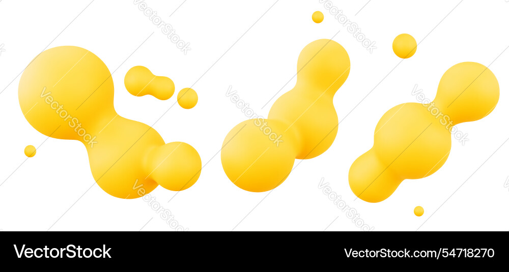 Abstract yellow metaballs set Vector Image
