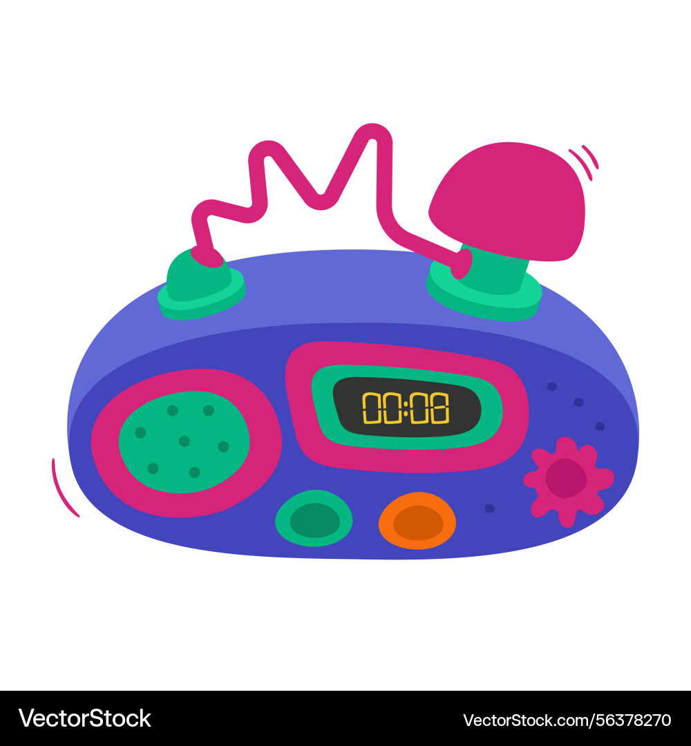 Alarm clock with quirky buttons Alarm clock with quirky buttons vector image