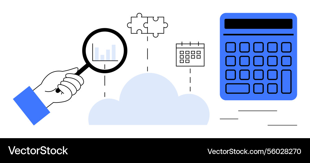 Data analysis with cloud integration puzzle Vector Image