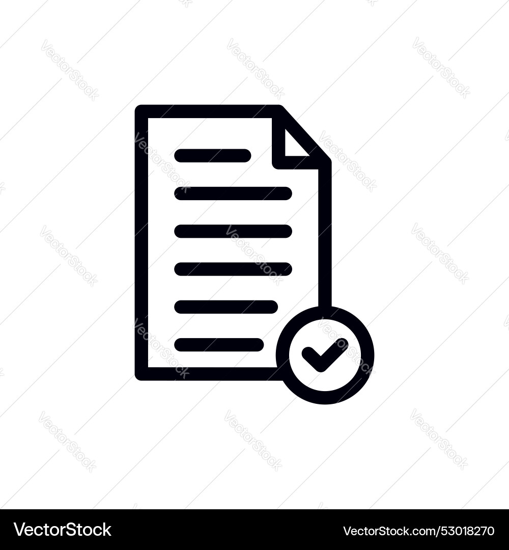 Document accept icon set checked contract paper Document accept icon set checked contract paper vector image