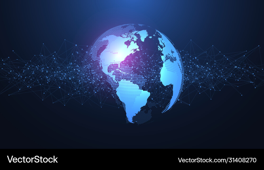 Global network connection concept big data Vector Image
