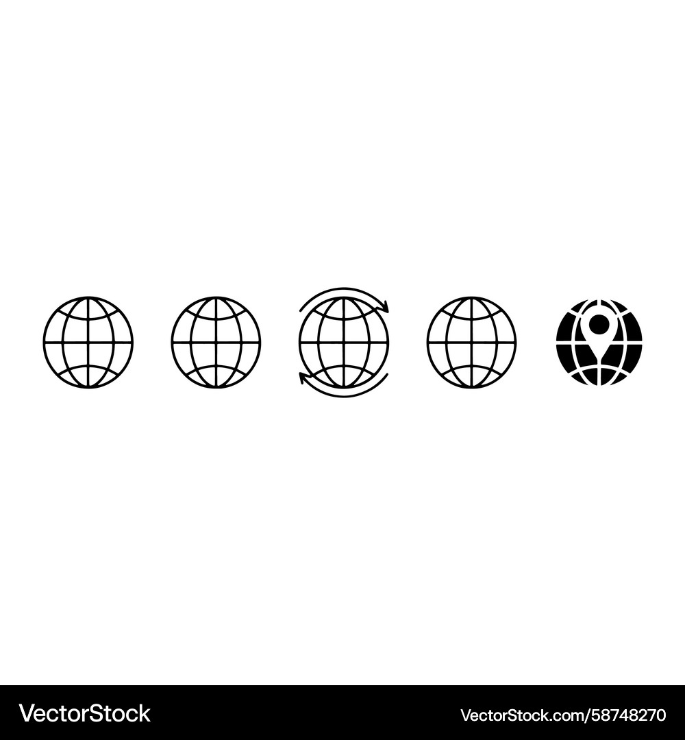 Globe Icons - Location & Rotation Vector Image