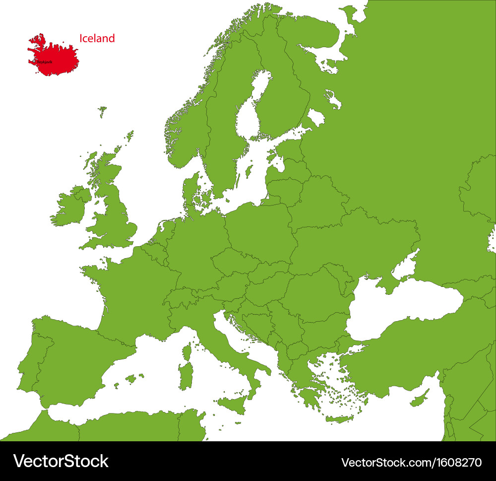 Iceland map Royalty Free Vector Image - VectorStock