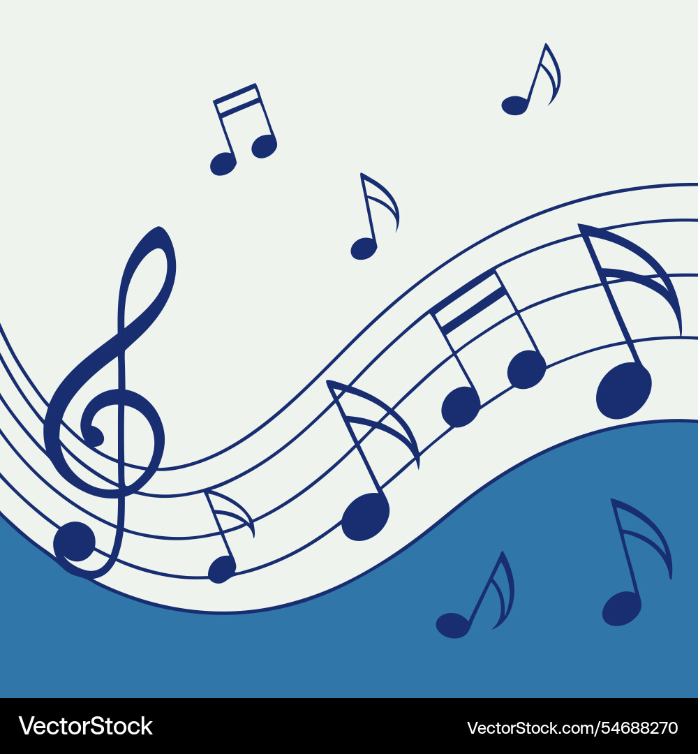 Music notes on a soft gradient background harmony vector image