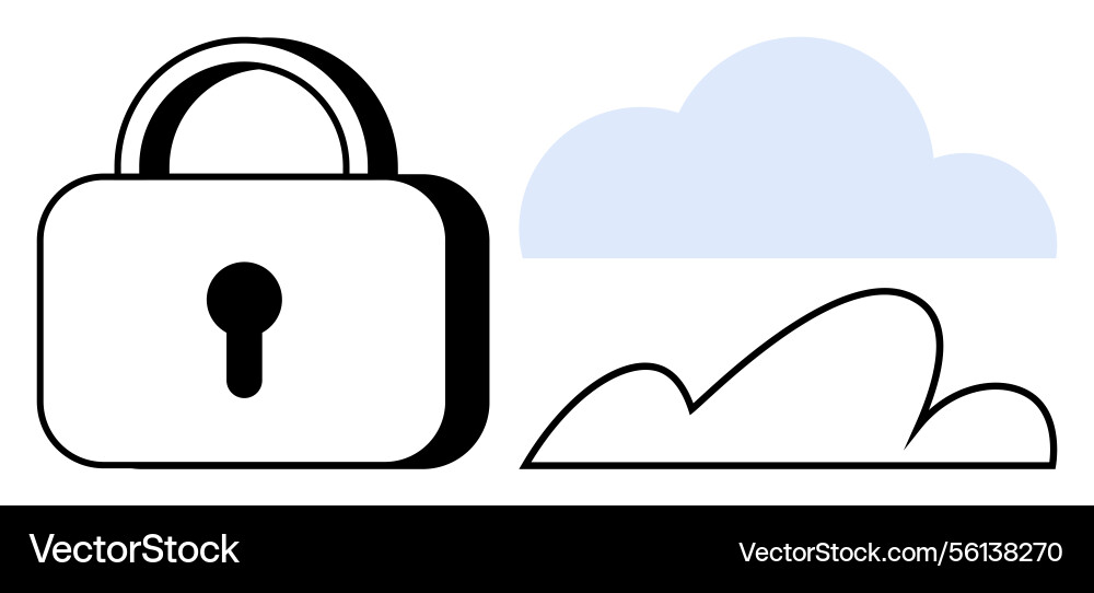 Padlock and cloud representing data security Padlock and cloud representing data security Vector Image