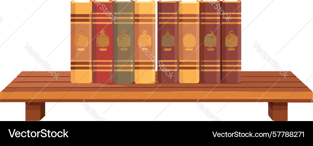 Colorful books on shelf inviting library display Vector Image