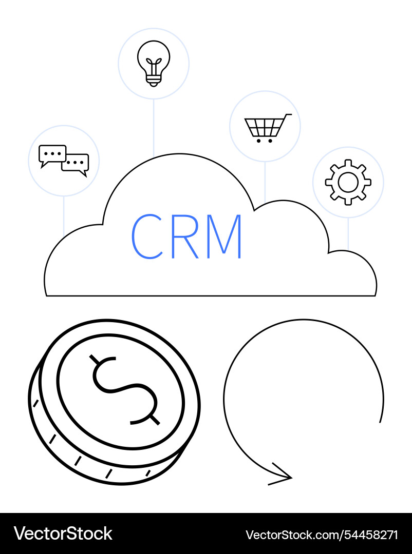 Customer relationship management crm cloud Vector Image