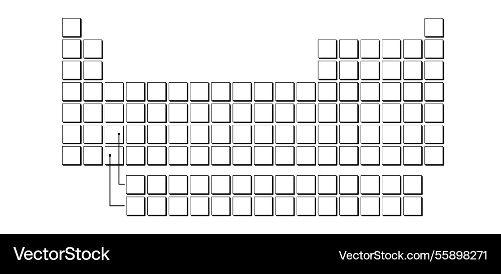 Empty block periodic table of elements Empty block periodic table of elements vector image