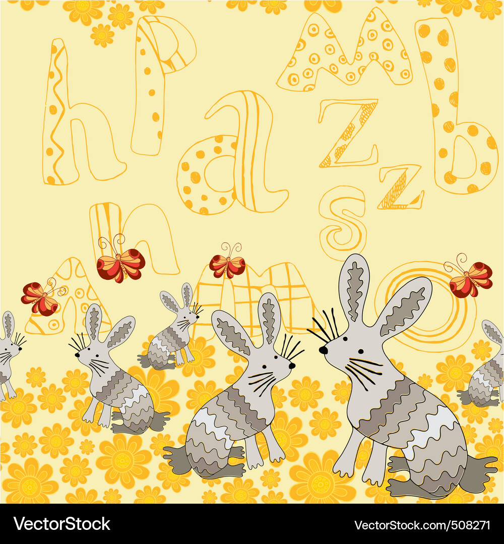 Rabbits pattern Vector Image