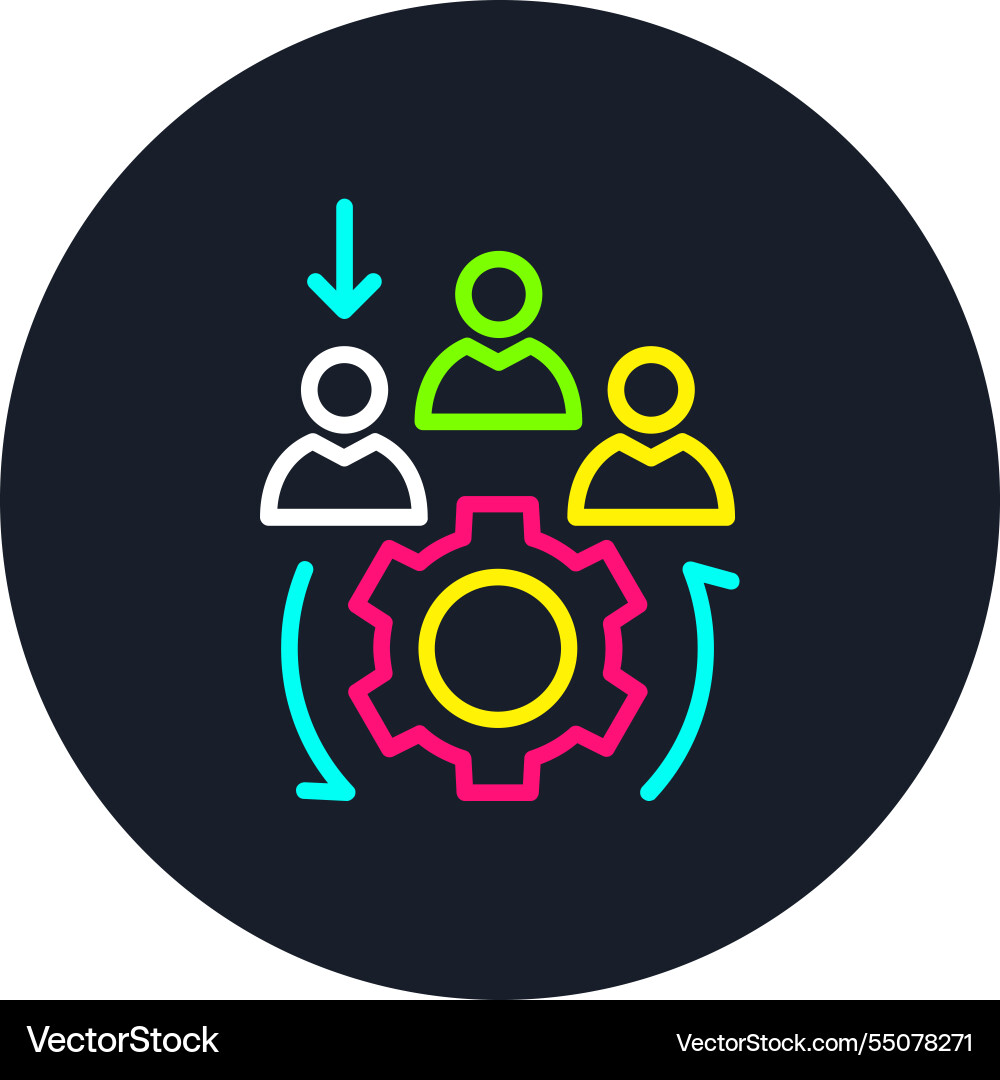 Selection process line multi color icon Vector Image