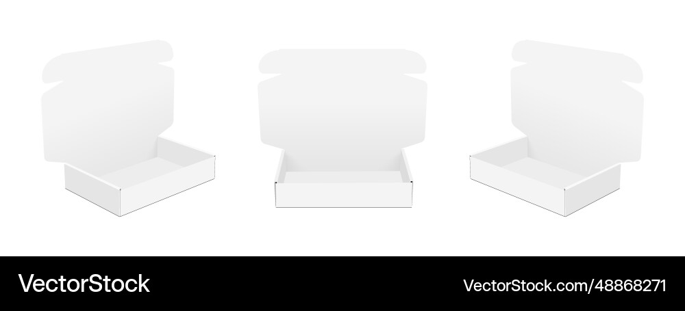 Set of mailing cardboard boxes with various views vector image