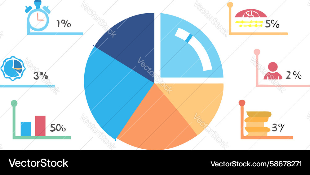 Small Segment Pie Chart Data Vector Image