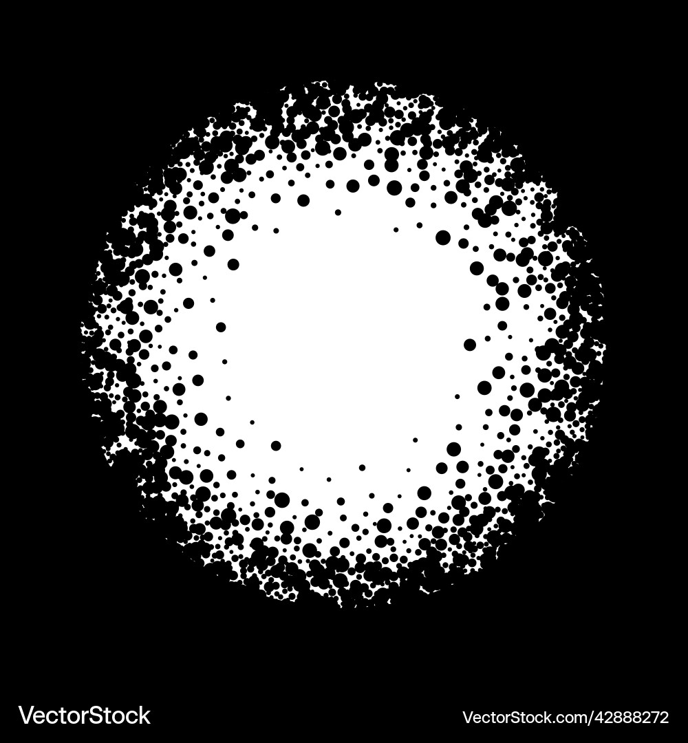 Black background with empty circle Black background with empty circle Vector Image