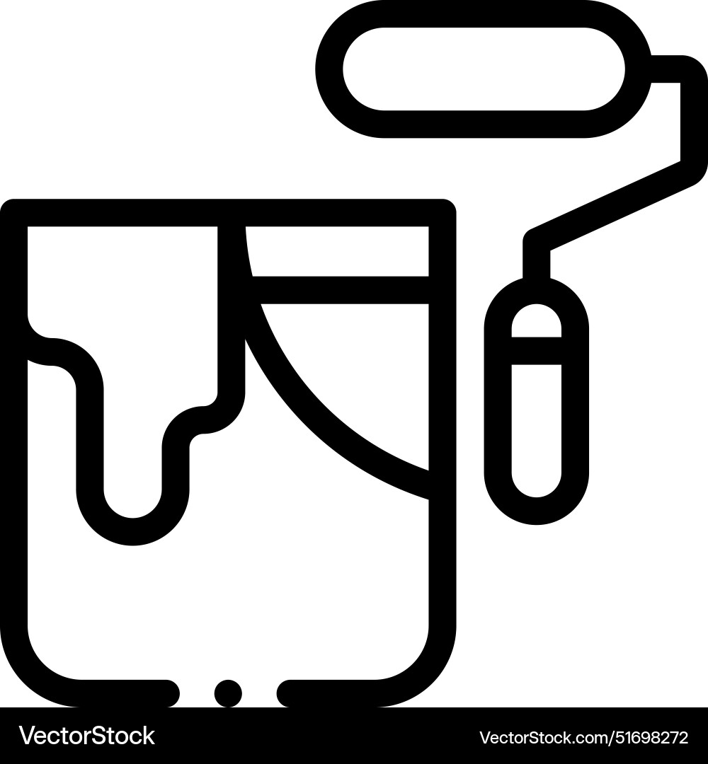 Bucket icon thin linear style design isolated Vector Image