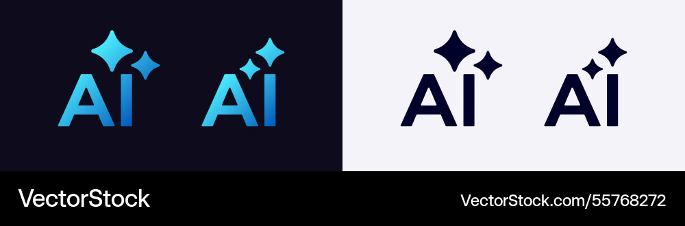 Digital ai logo with simple design vector image