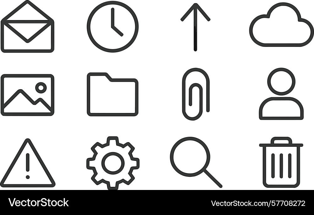 Digital icons representing common actions Digital icons representing common actions vector image