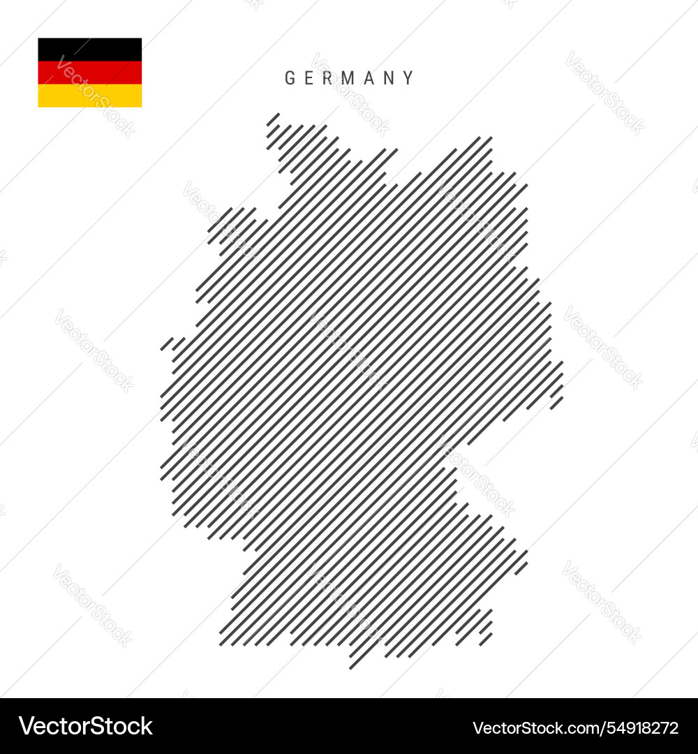 Germany map from pattern of black slanted parallel Germany map from pattern of black slanted parallel vector image