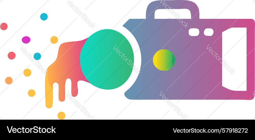 Gradient camera with abstract flowing shapes Vector Image
