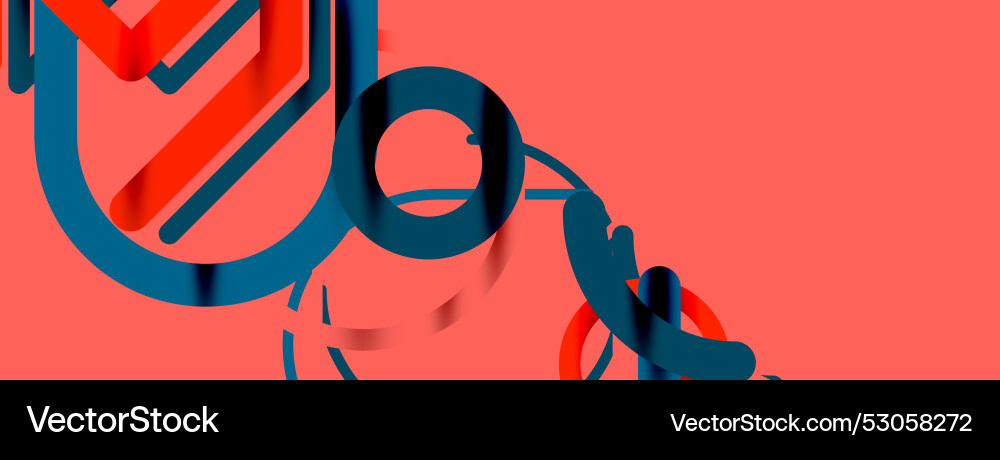 Linear design colorful circles and lines Vector Image
