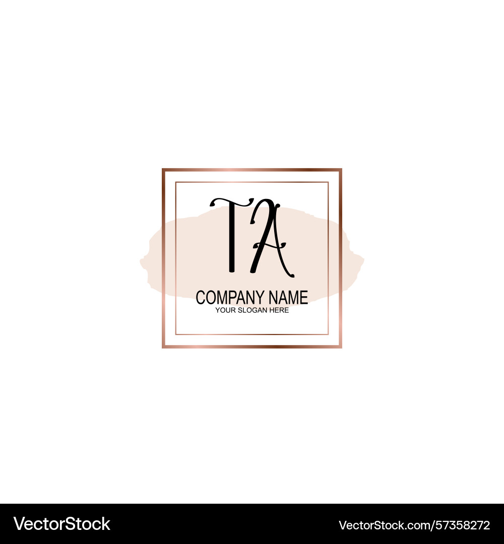 Minimalist handwritten ta initial logos with soft Minimalist handwritten ta initial logos with soft Vector Image