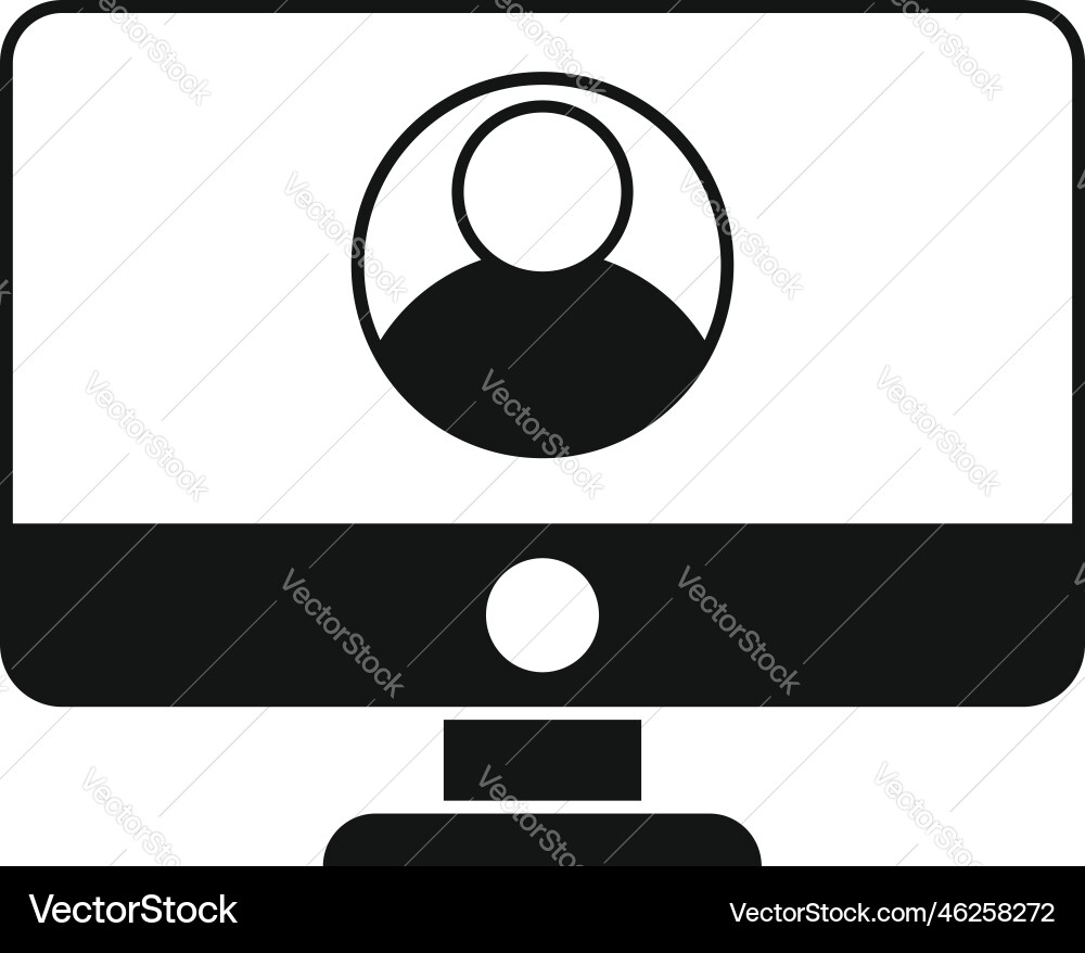 Monitor person icon simple social trust Monitor person icon simple social trust vector image