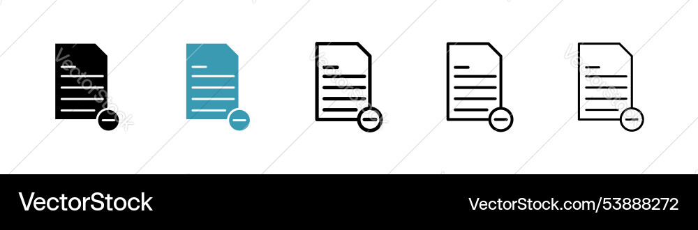 Remove document icon set Remove document icon set vector image