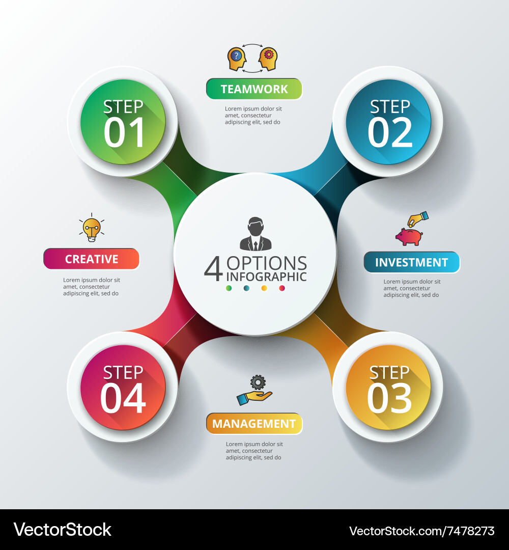 Circular Data Chart Infographic Vector Image