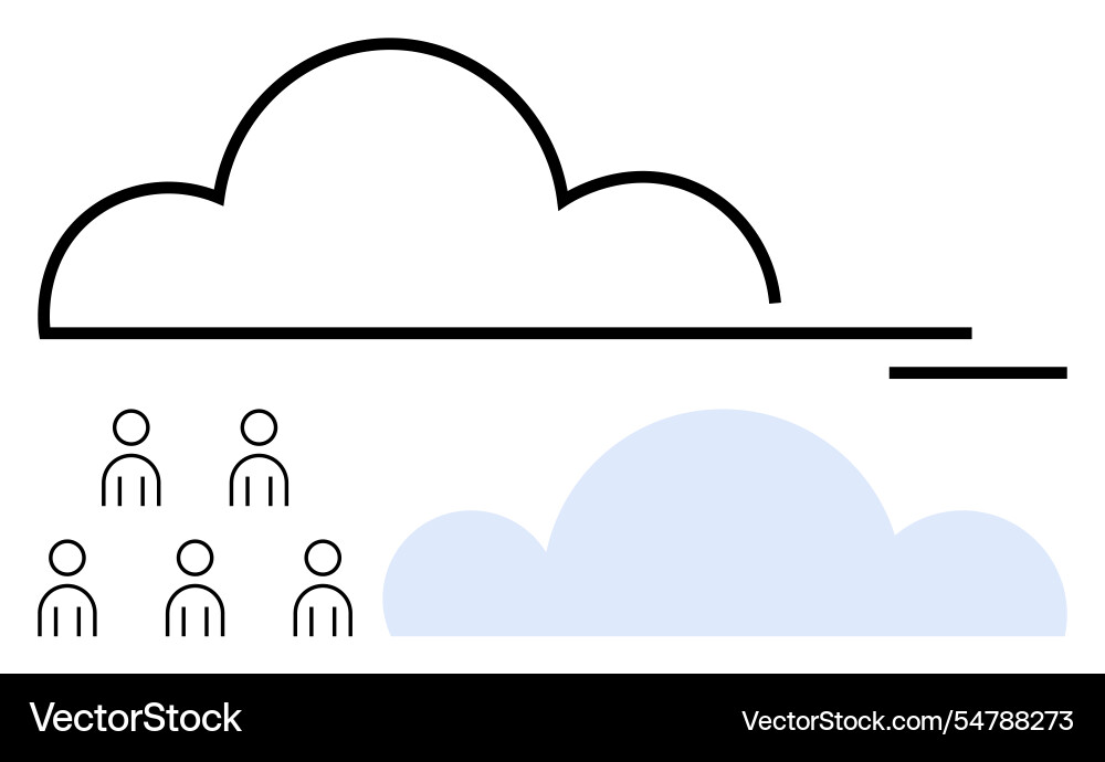 Cloud computing concept with human figures Cloud computing concept with human figures vector image