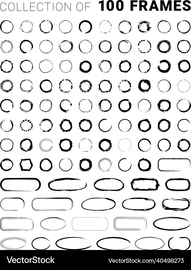 Collection of textured round frames Collection of textured round frames vector image