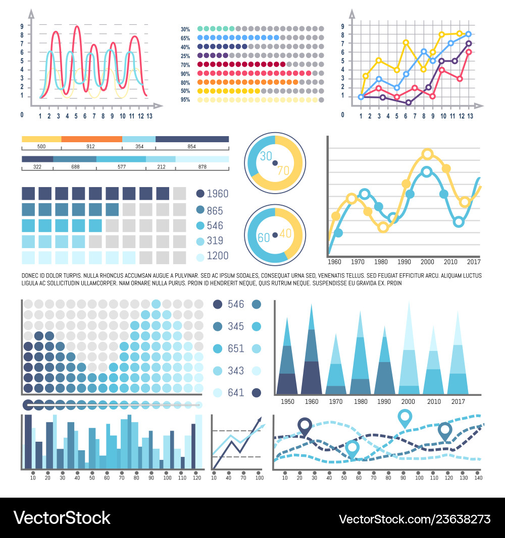 Data Analysis Charts and Graphs vector image