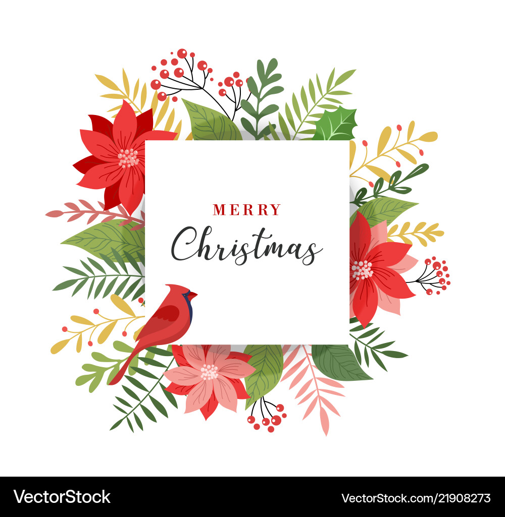 Elegant Christmas Greeting Card Vector Image