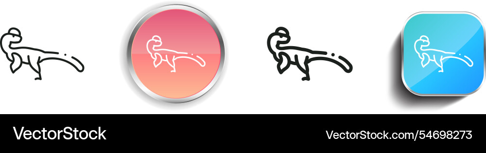 Guanlong icon thin linear regular and button Vector Image