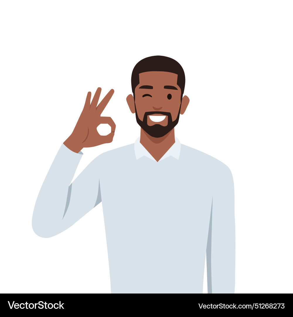 Man is showing a gesture okay ok Man is showing a gesture okay ok Vector Image