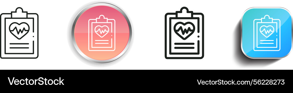 Medical file icon thin linear regular and button vector image