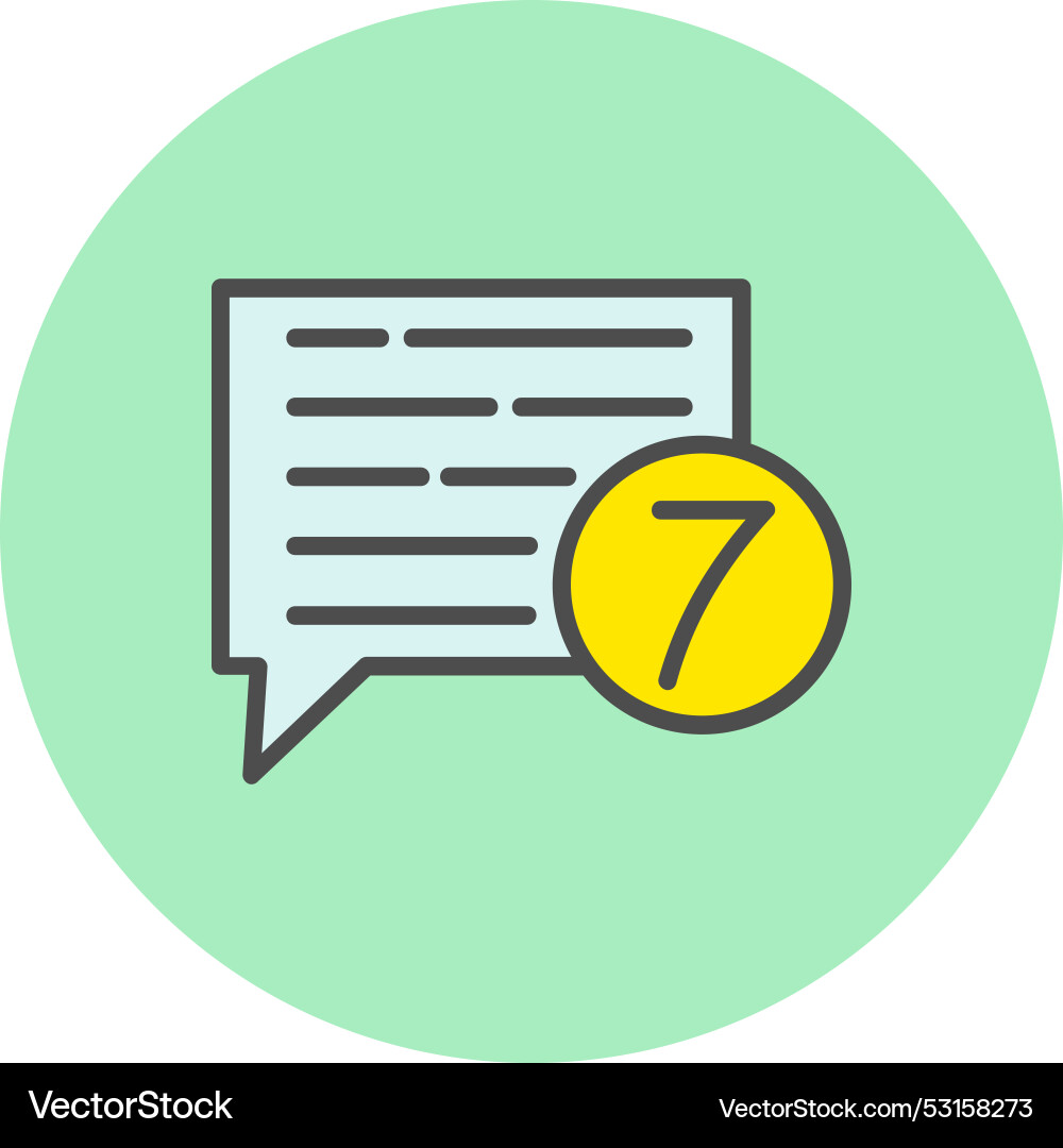 Message line filled circle icon Vector Image