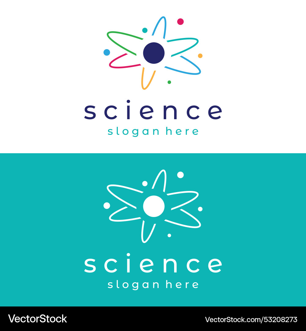 Modern science particle or molecule element logo Vector Image